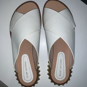 Stuart Wietzman White Rockrose Flats Sandals
